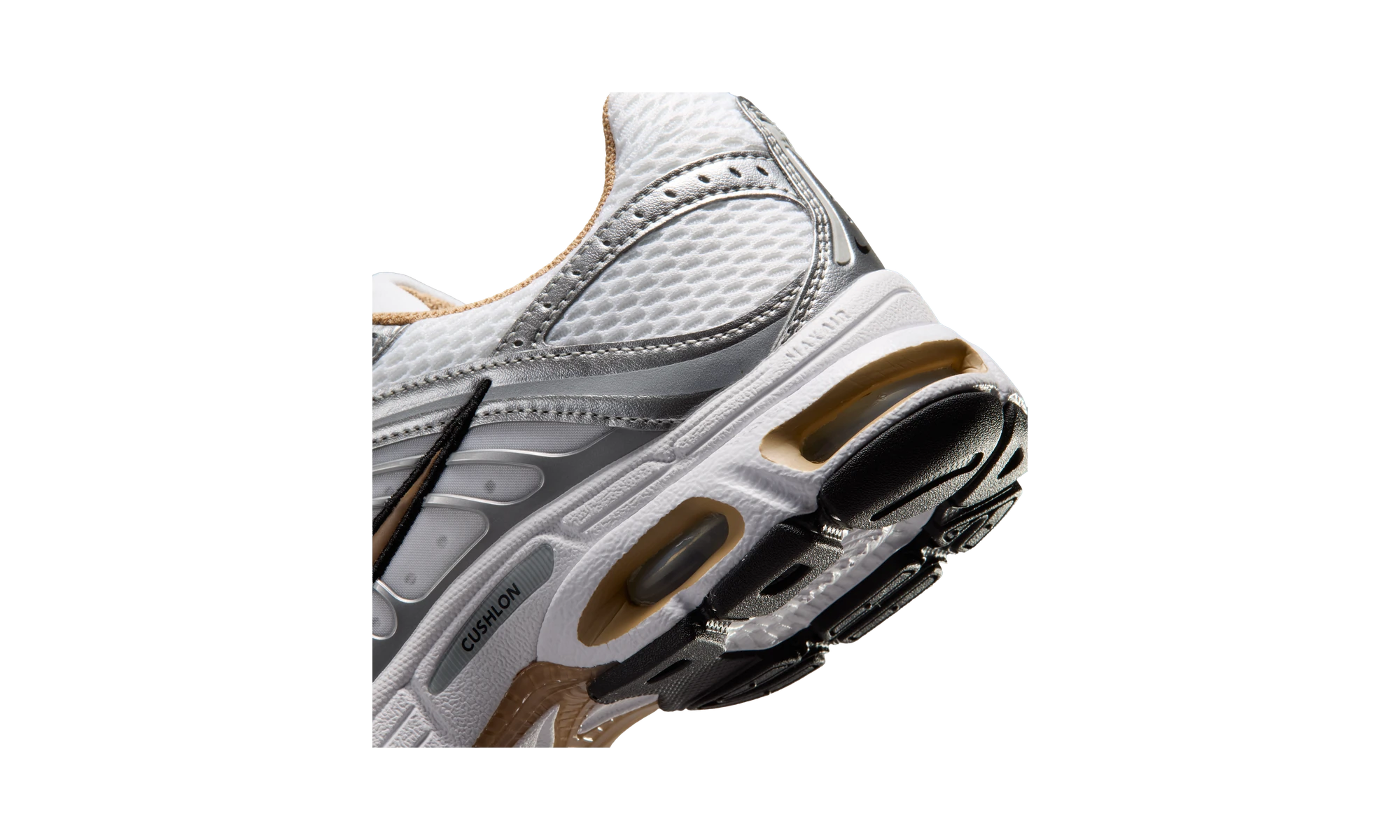 Nike Air Max Moto 2K shoes with reflective accents White/Metallic Silver/Black/British Khaki