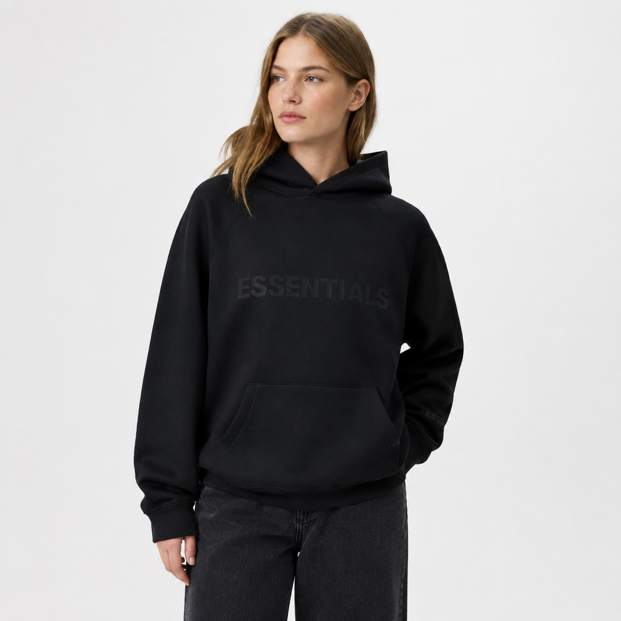 Fear of God Essentials 3D Silicon Applique Pullover Hoodie Dark Slate