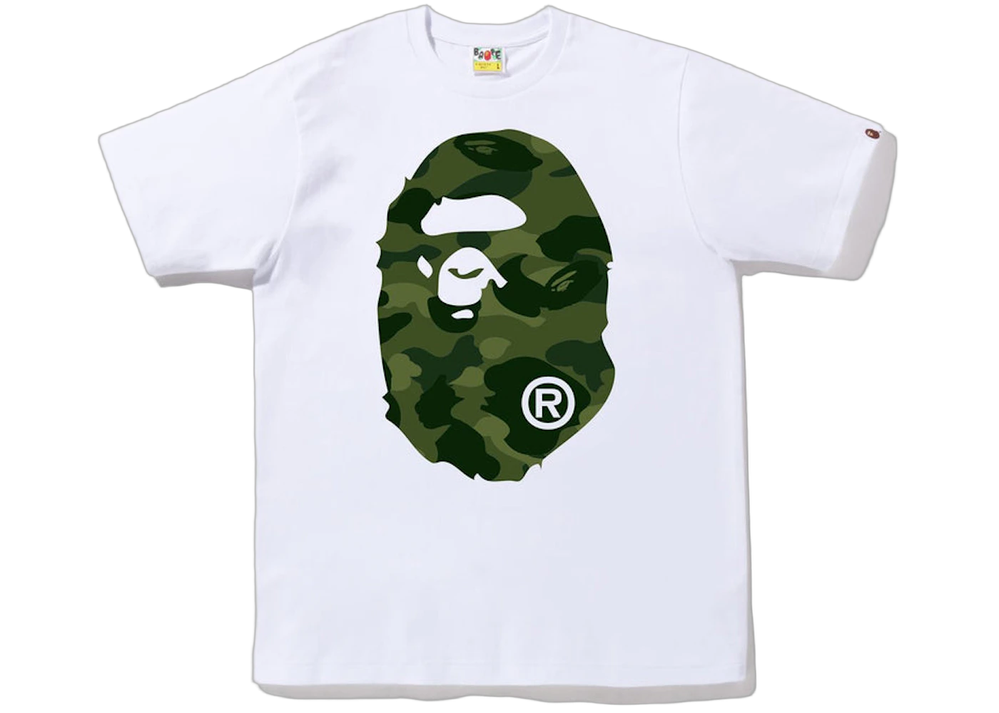 BAPE Color Camo Big Ape Head Tee White/Green