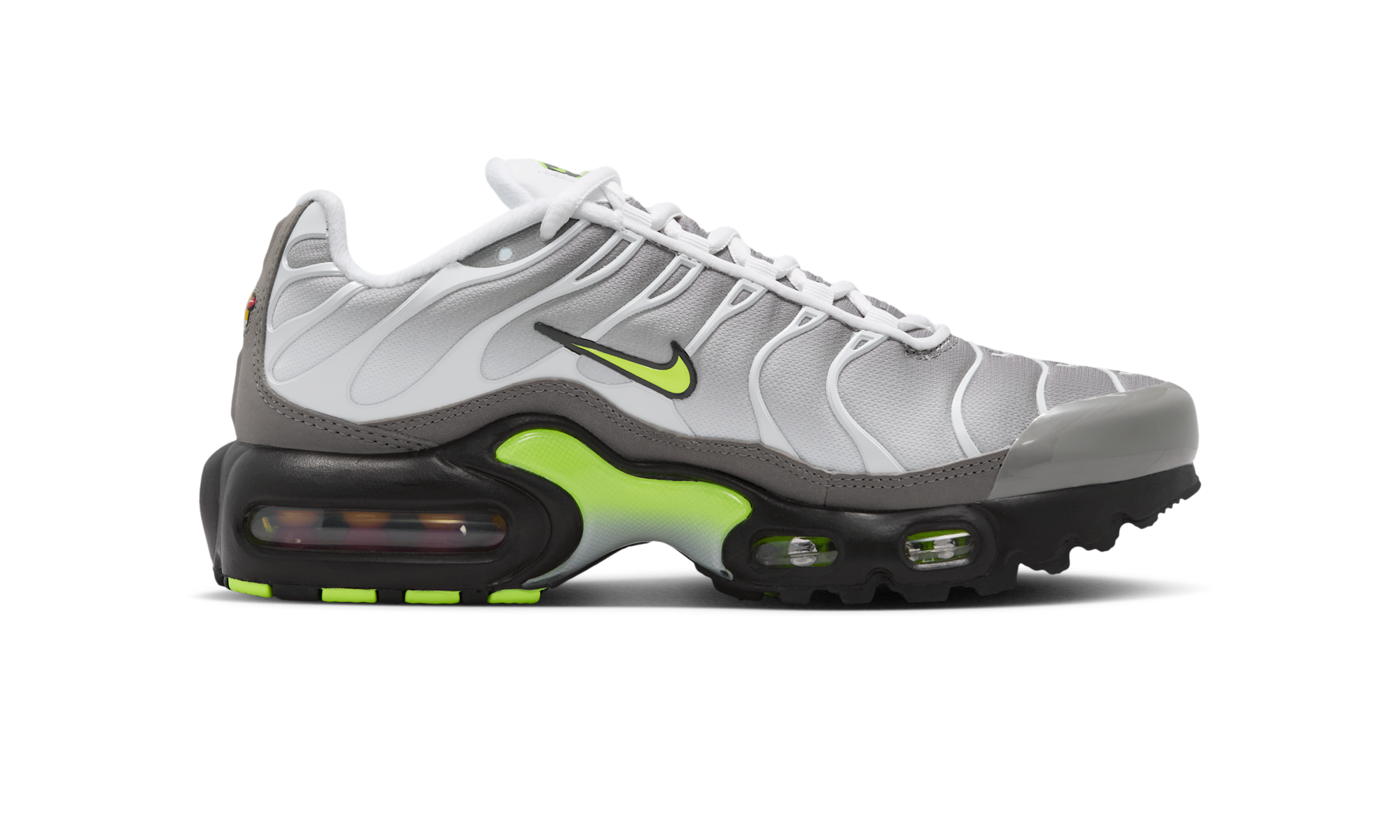 Nike Air Max Plus White/Pearl Grey/Black/Neon Yellow