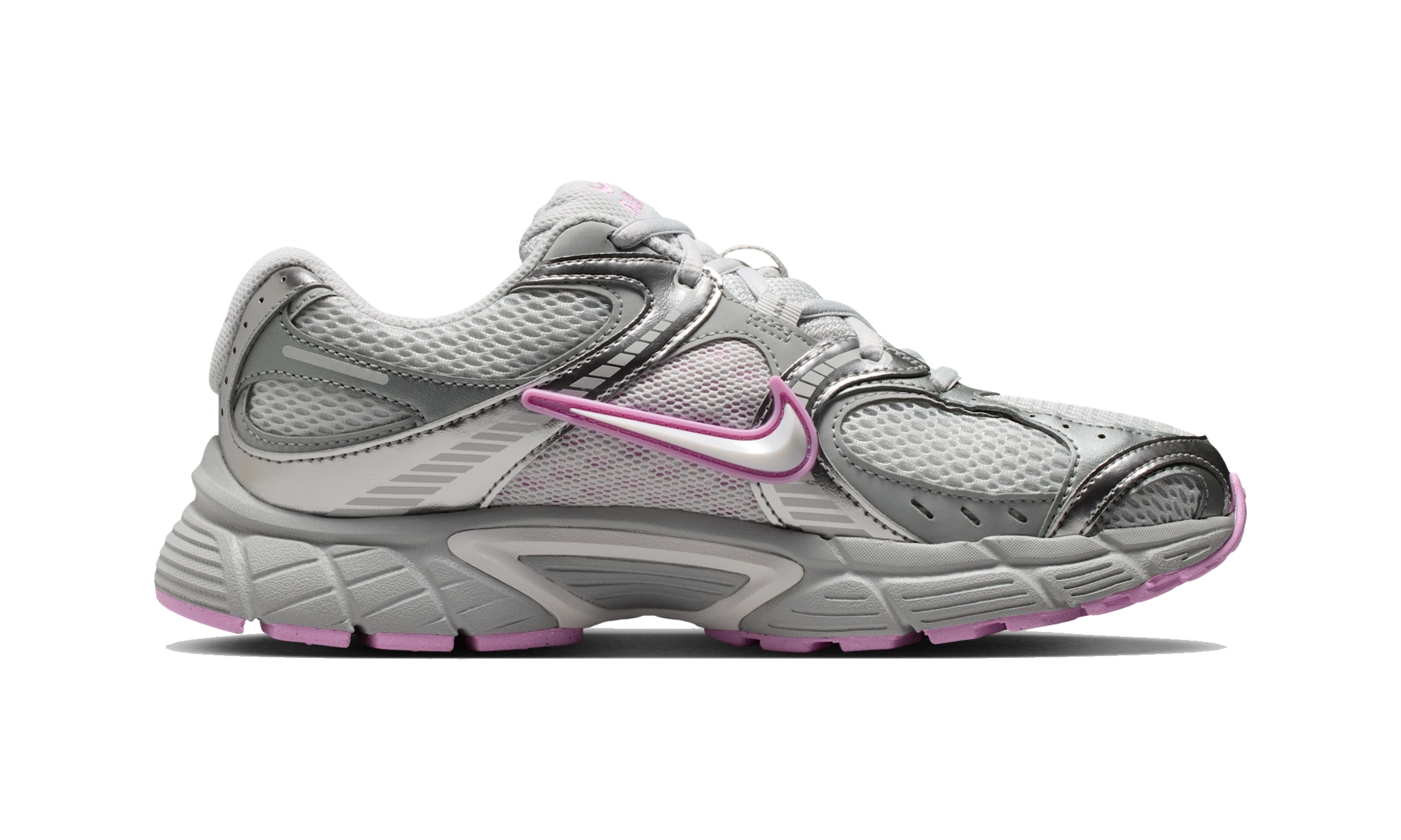 Nike V5 RNR shoes with reflective design accents Light Smoke Grey/Photon Dust/Light Magenta/Off-White