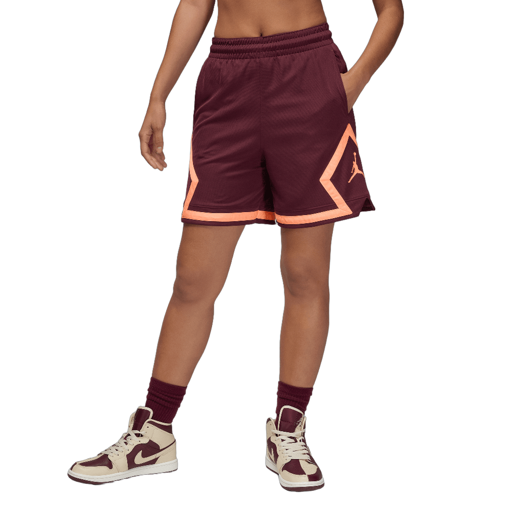 Air Jordan Sport Women's Diamond Shorts Night Maroon/Night Maroon/Orange Pulse/Orange Pulse