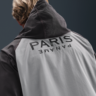 Paris Saint-Germain Tech Windrunner Men's Nike Football Full-Zip Woven Jacket Anthracite/Particle...