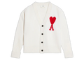 Ami Paris Ami De Coeur Felted Merino Wool Cardigan Black/Red