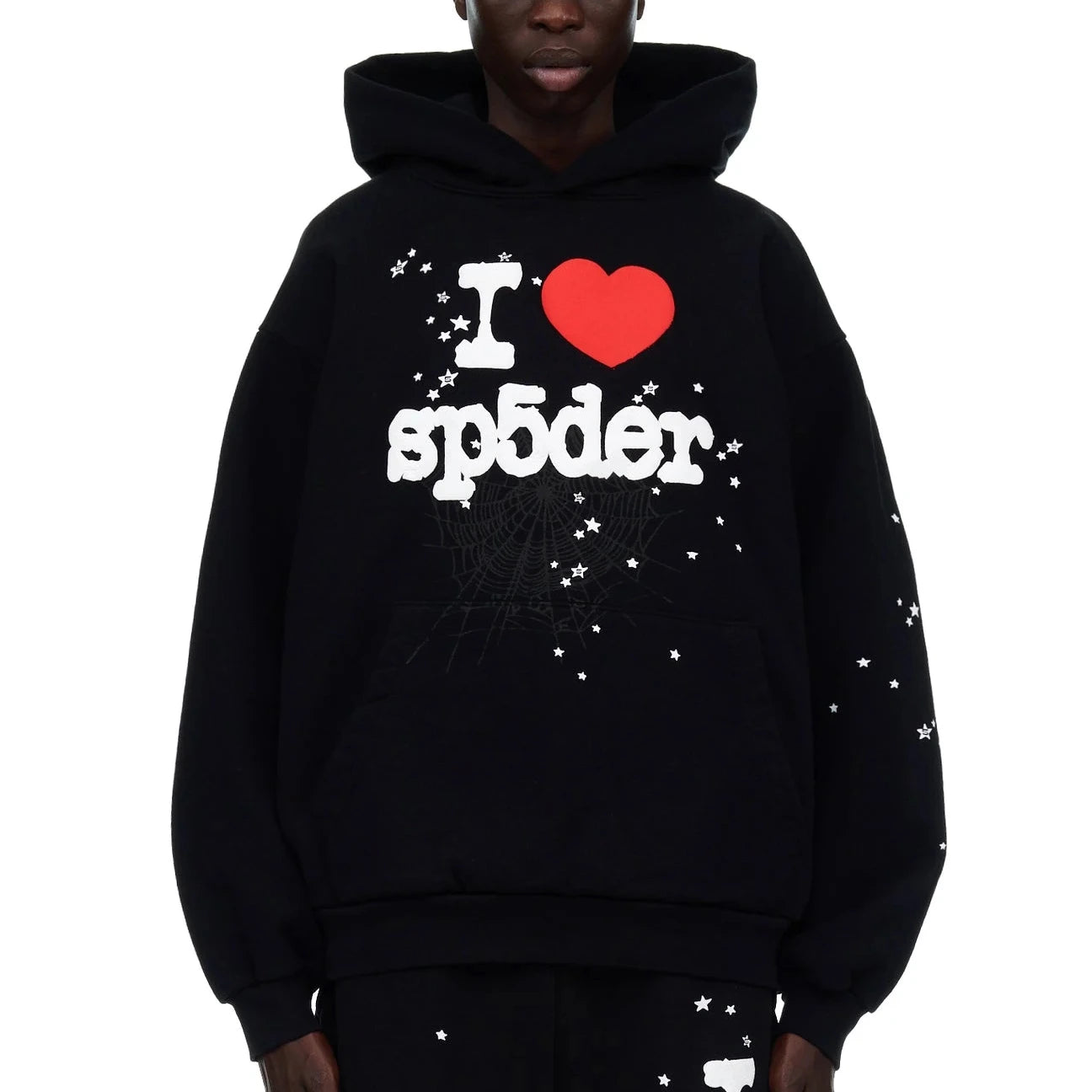 Sp5der I Heart SP5 Hoodie Black