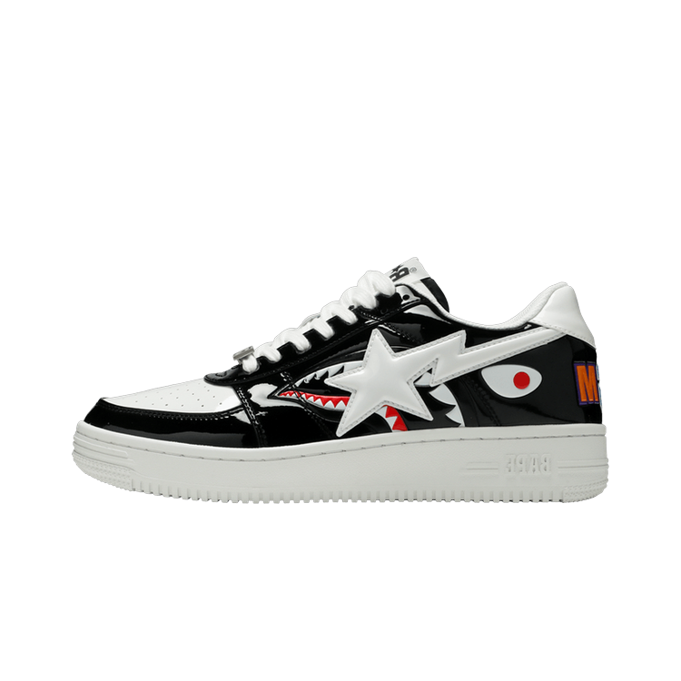 A Bathing Ape Bape Sta Low Color Block Shark Black, Black/White (1G80191009-BLK)