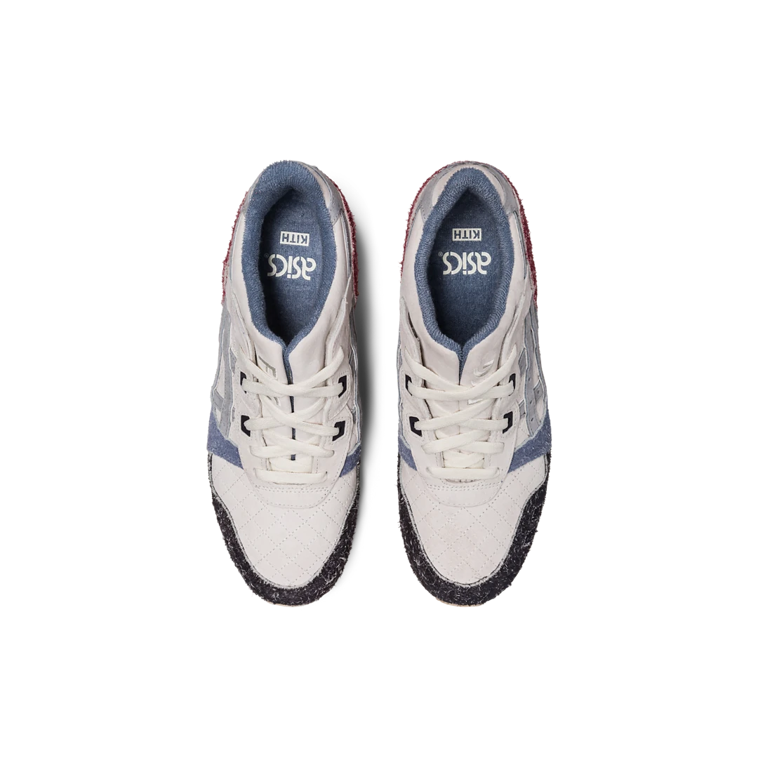 ASICS Gel-Lyte III Remastered Kith Seoul, Off-White/Black/Chambray/Red (1201A847-100)