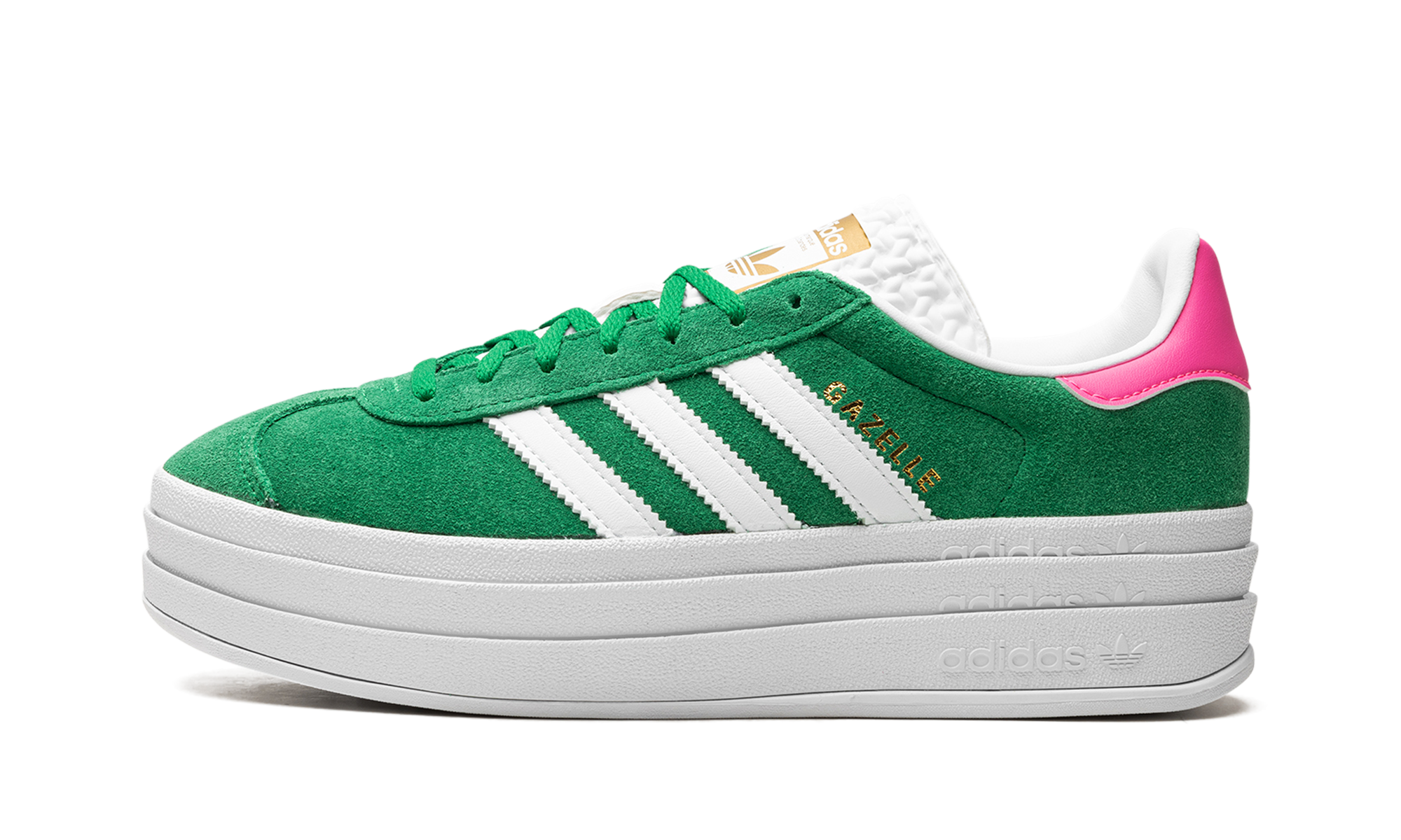 Adidas Gazelle Bold Green Lucid Pink