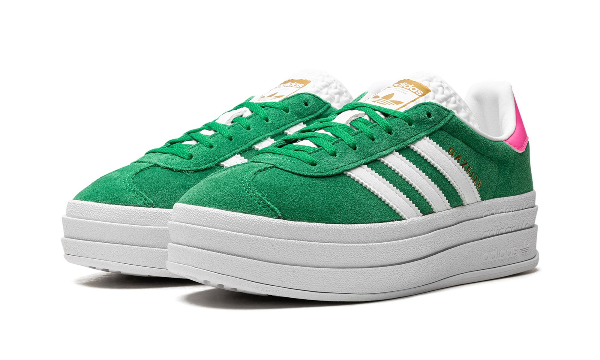 Adidas Gazelle Bold Green Lucid Pink
