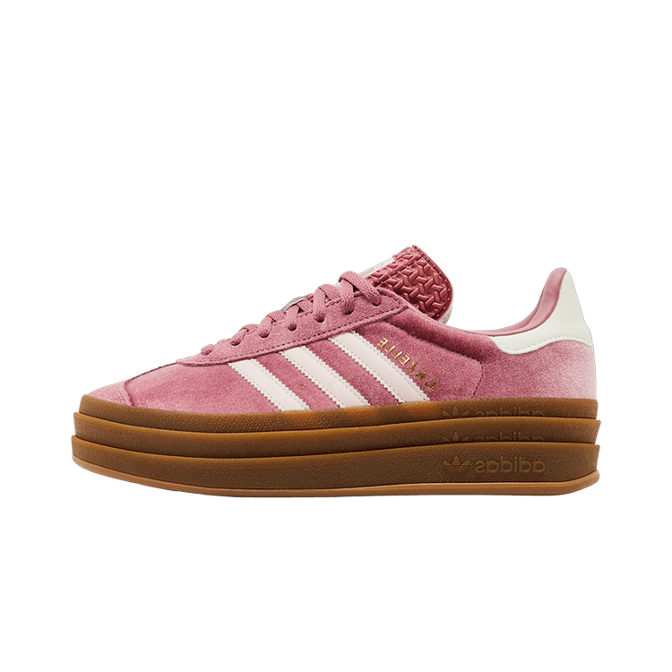 Adidas Gazelle Bold Sandy Pink Velvet, Preloved Crimson/Sandy Pink/Off White (IG4389)