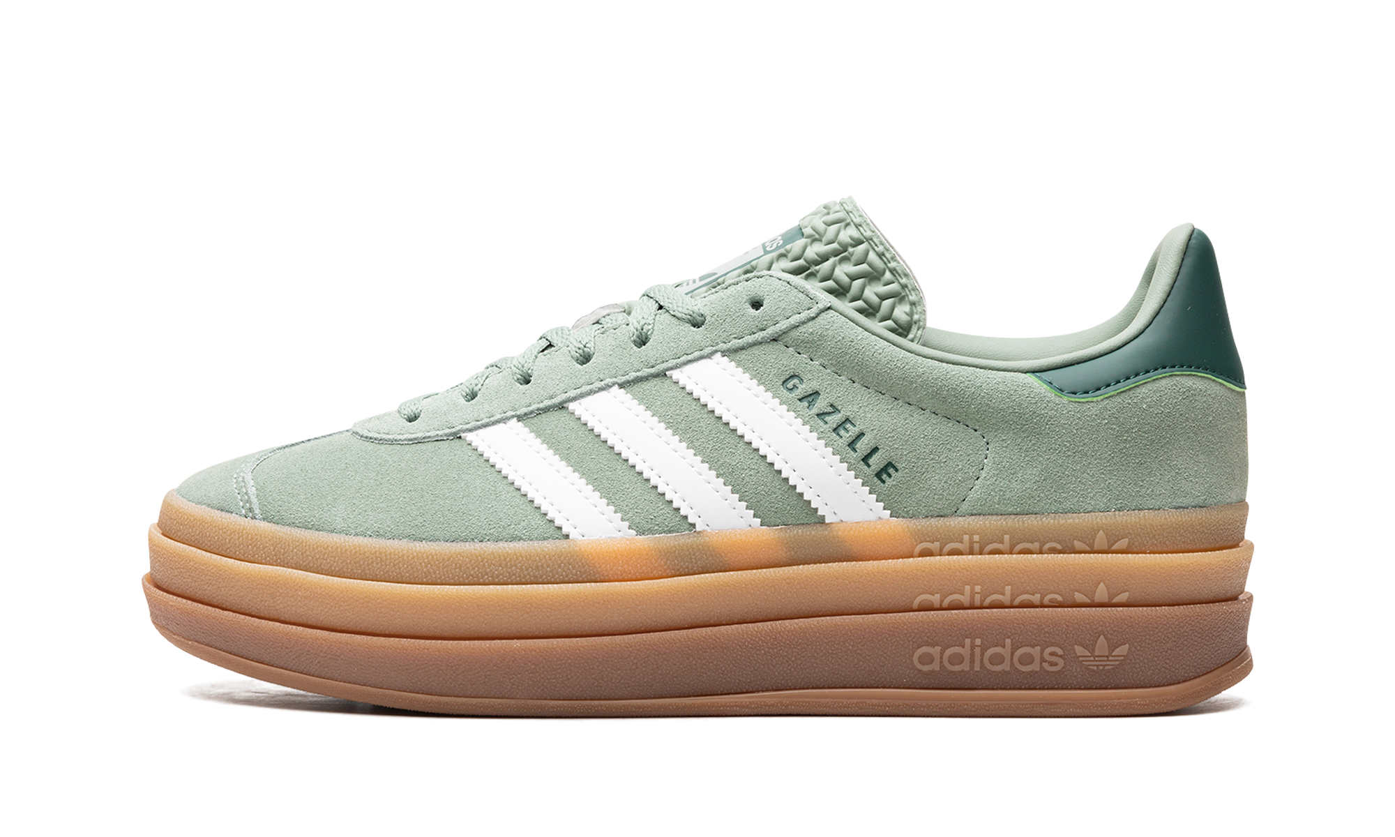 Adidas Gazelle Bold Silver Green Gum (Womens)