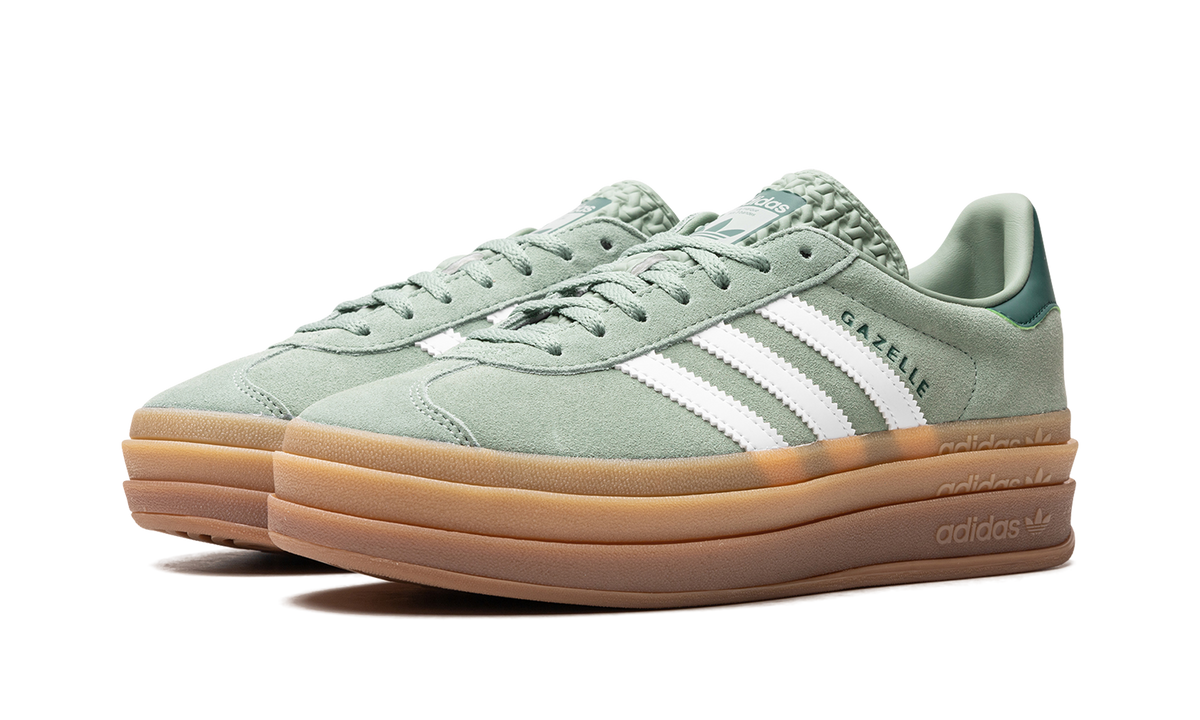 Adidas Gazelle Bold Silver Green Gum (Womens)