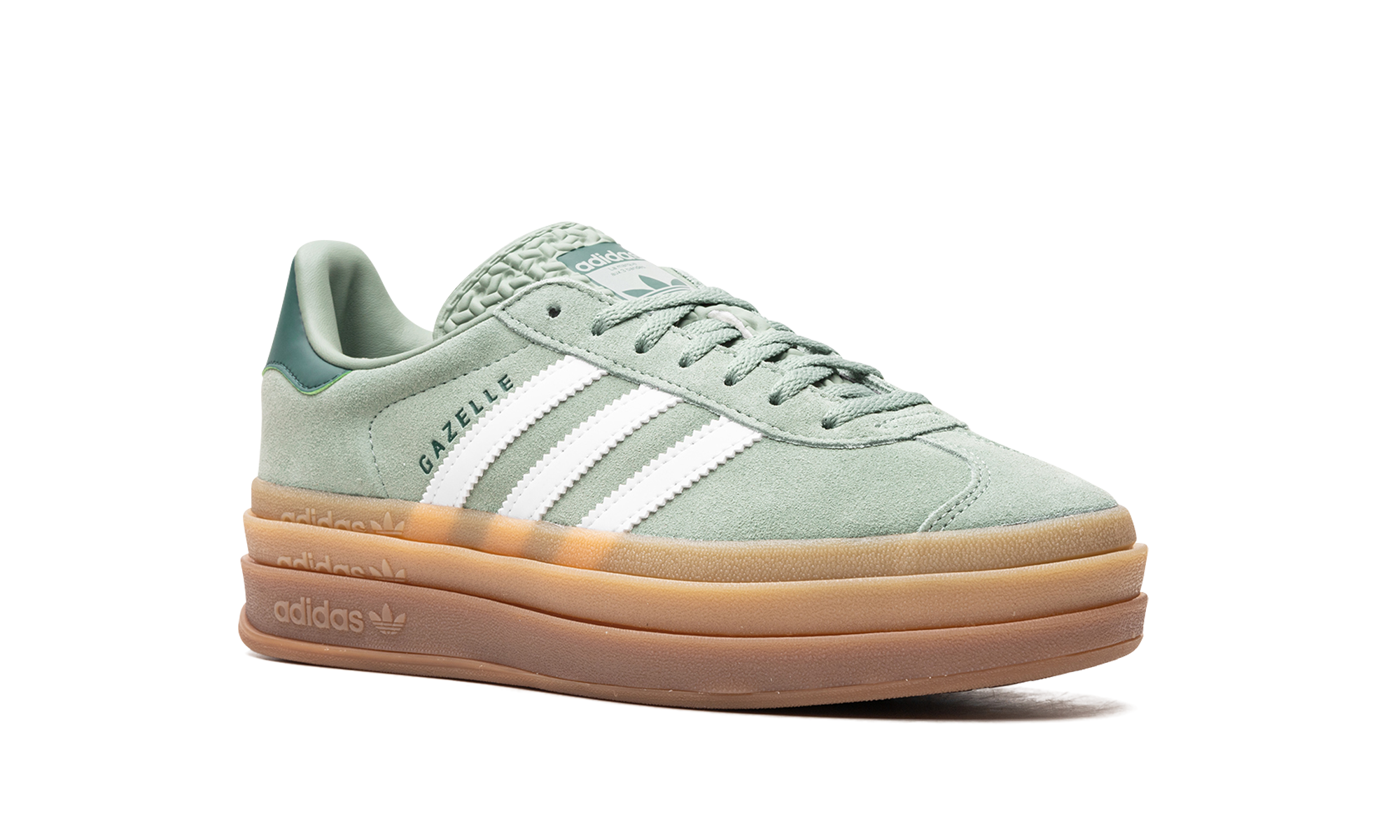 Adidas Gazelle Bold Silver Green Gum (Womens)