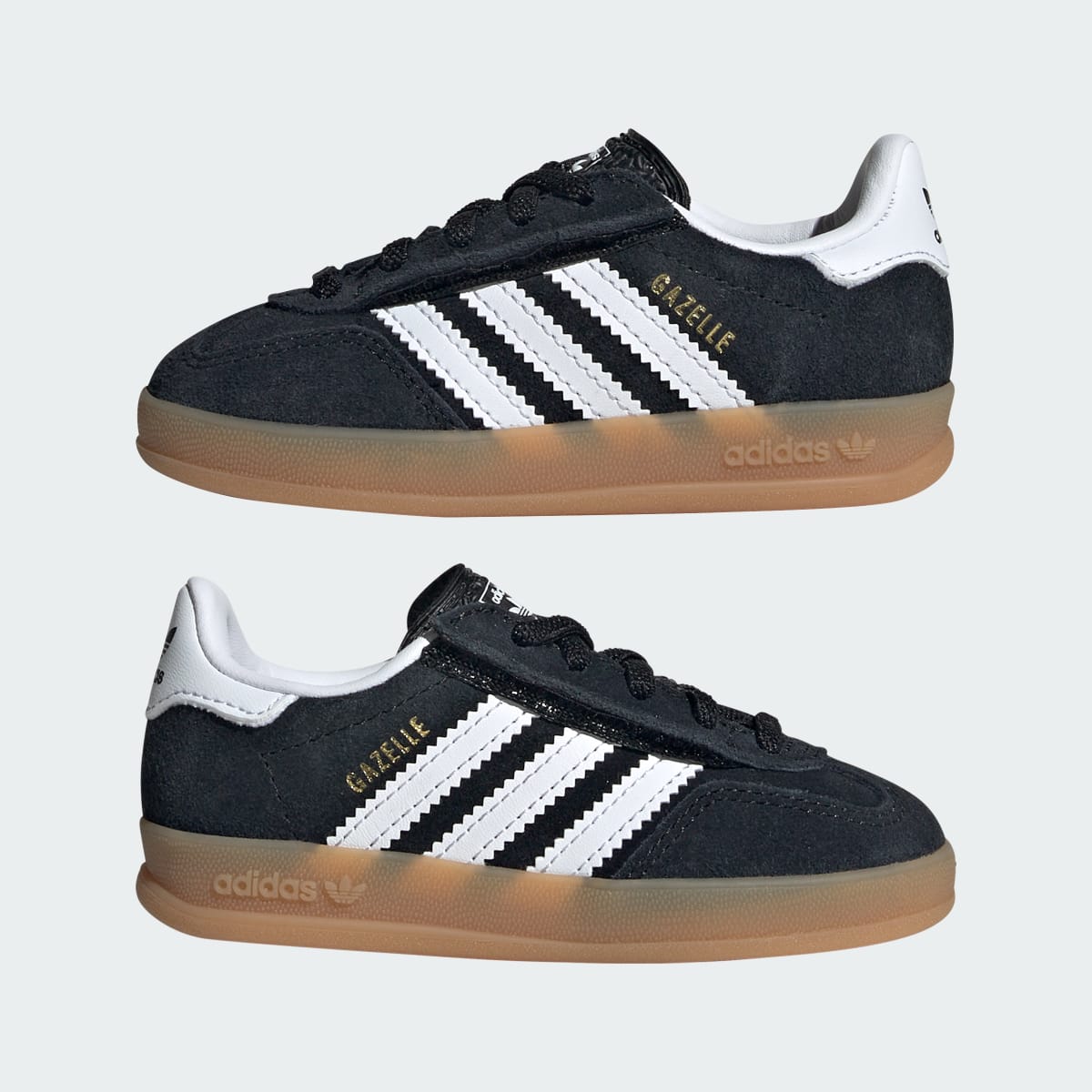 Adidas Gazelle Indoor Comfort Closure Black White Gum (TD)