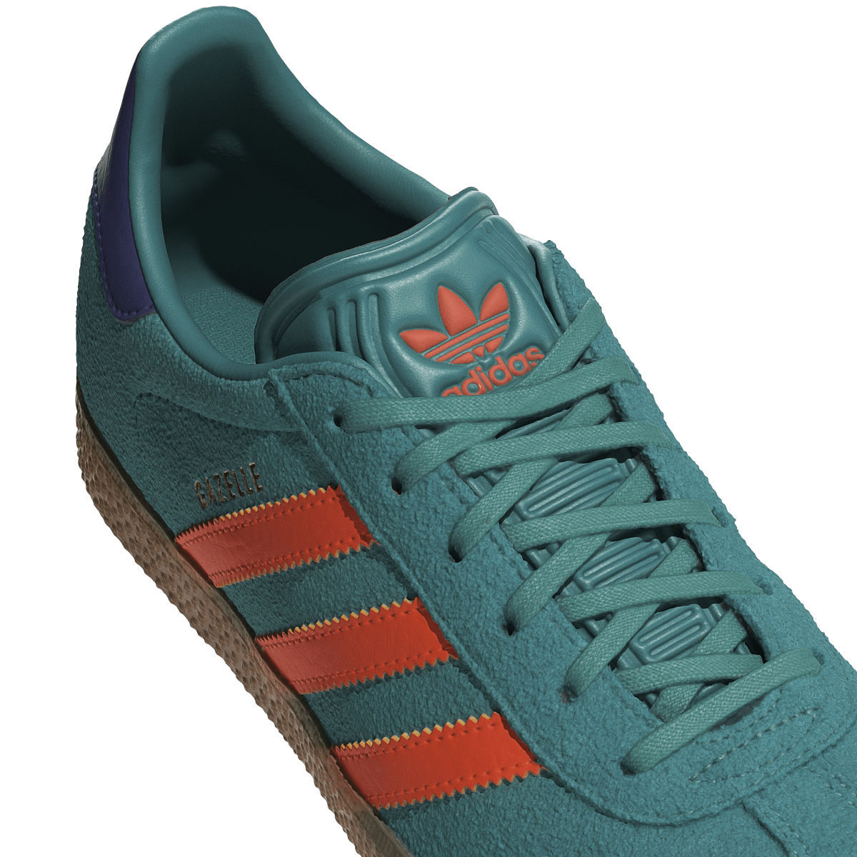 Adidas Gazelle Pure Teal Impact Orange Collegiate Purple