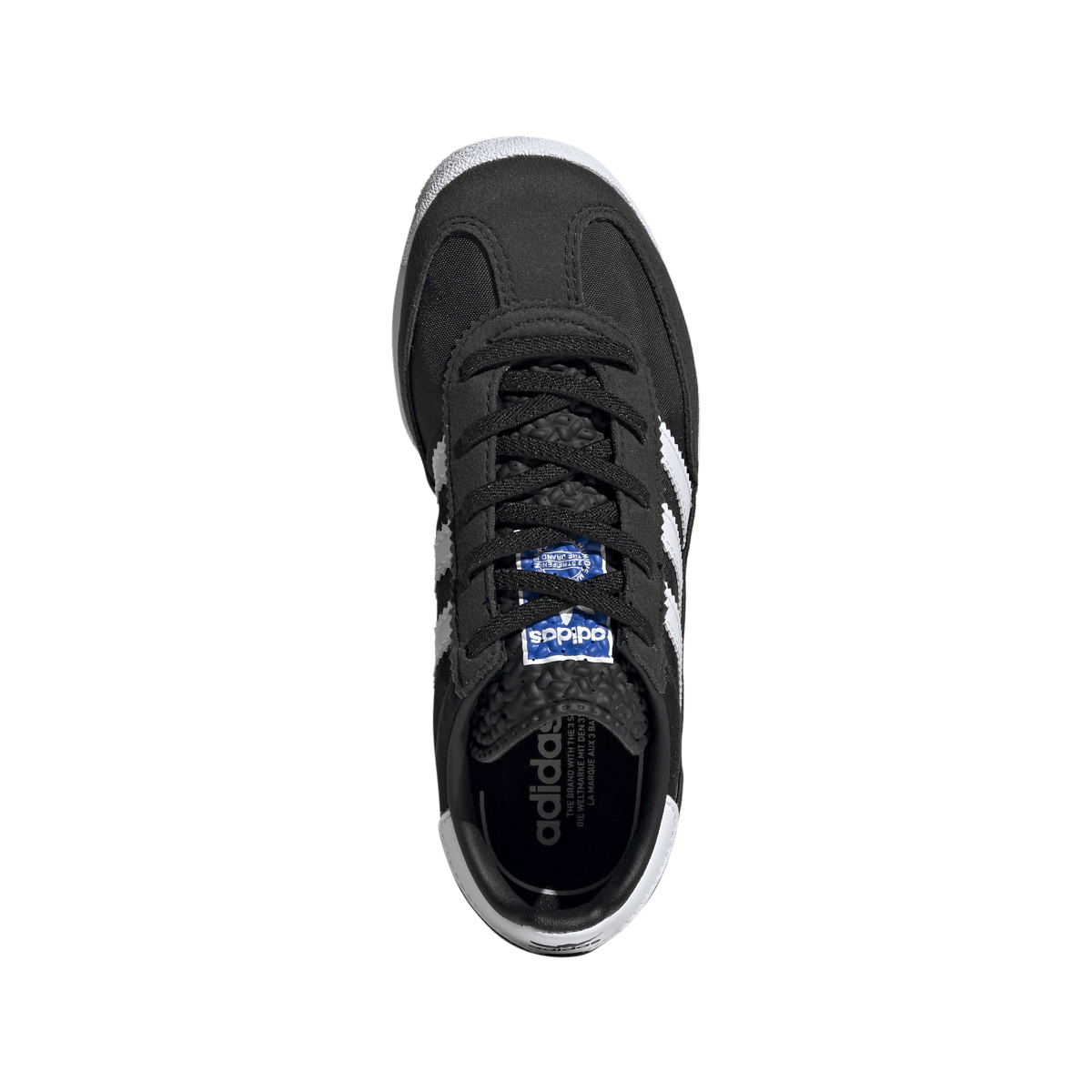 Adidas SL 72 RS Elastic Laces Core Black Cloud White Blue (PS)