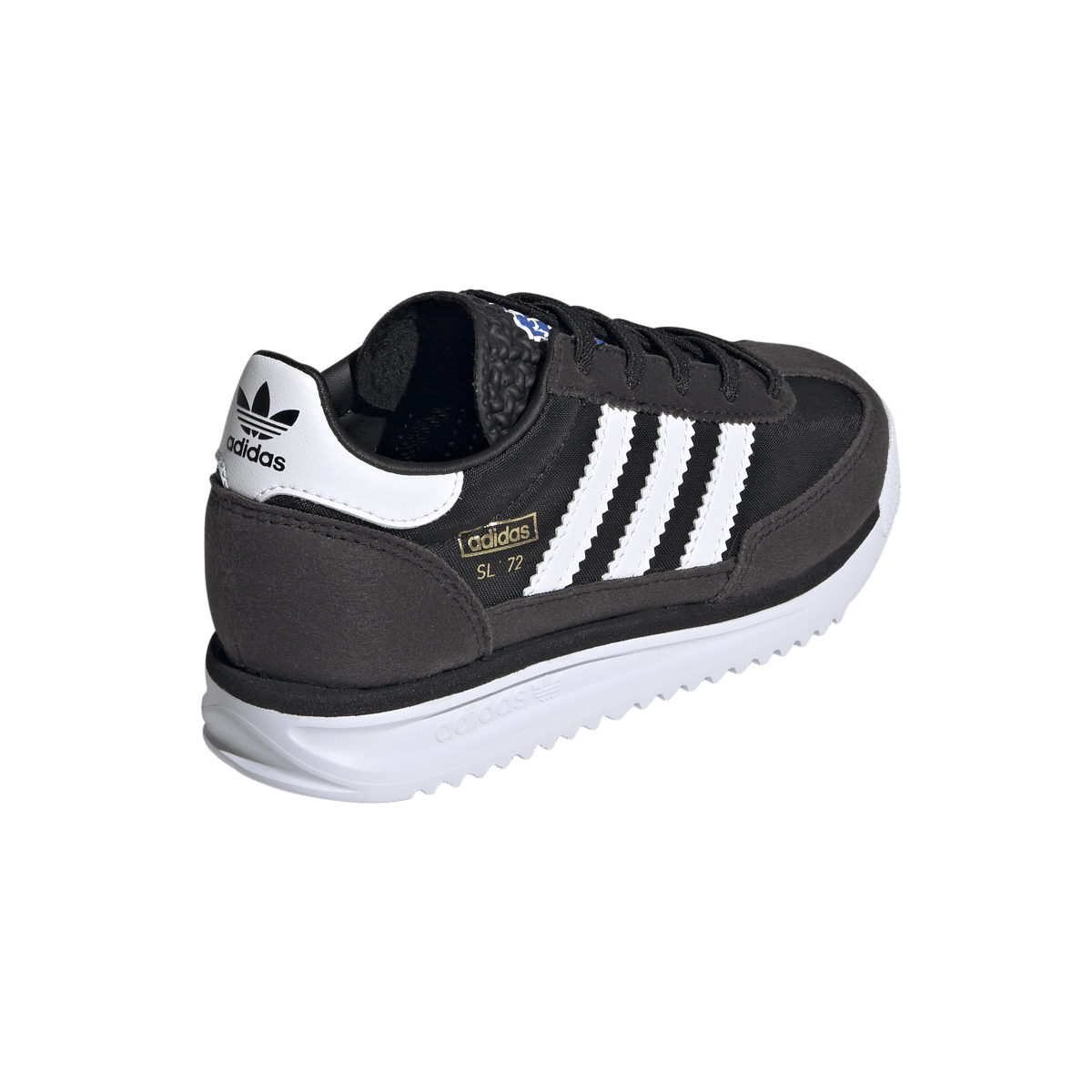 Adidas SL 72 RS Elastic Laces Core Black Cloud White Blue (PS)