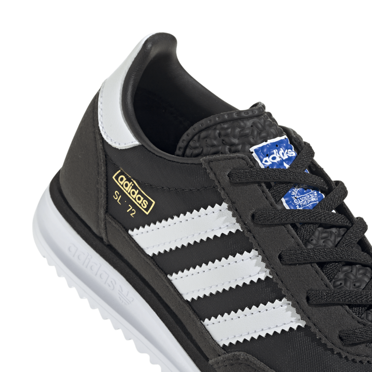 Adidas SL 72 RS Elastic Laces Core Black Cloud White Blue (PS)