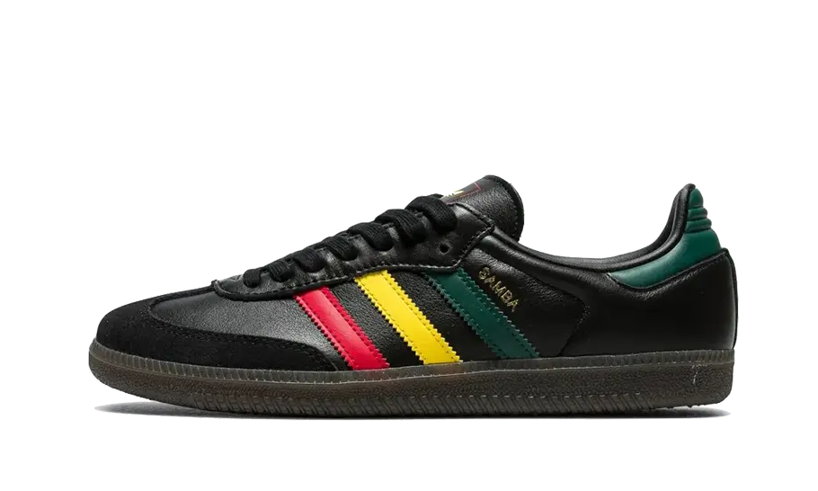 Adidas Samba OG Black Rasta, Core Black/Yellow/Collegiate Green (IH3119)