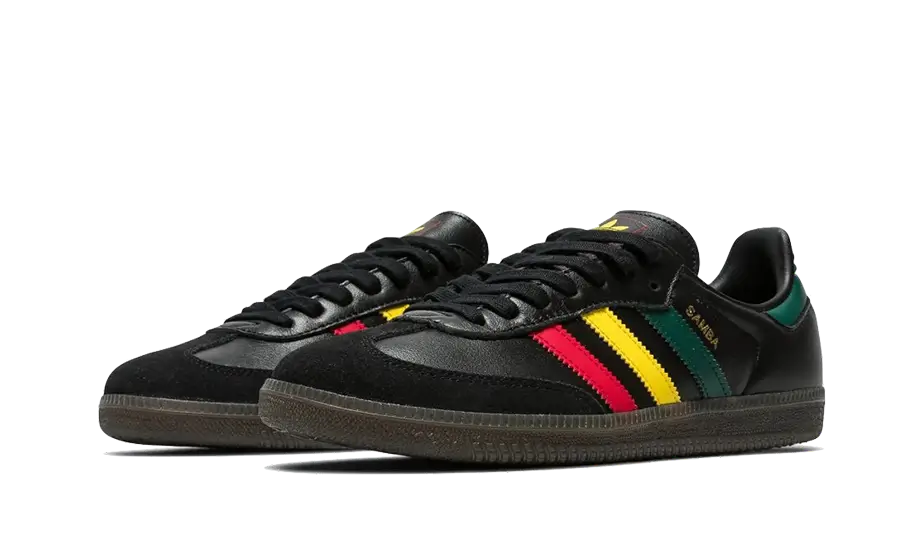 Adidas Samba OG Black Rasta, Core Black/Yellow/Collegiate Green (IH3119)