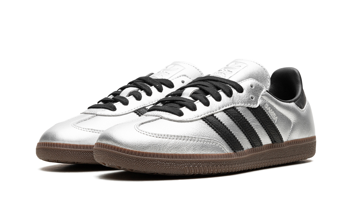 Adidas Samba OG Silver Metallic Black Gum