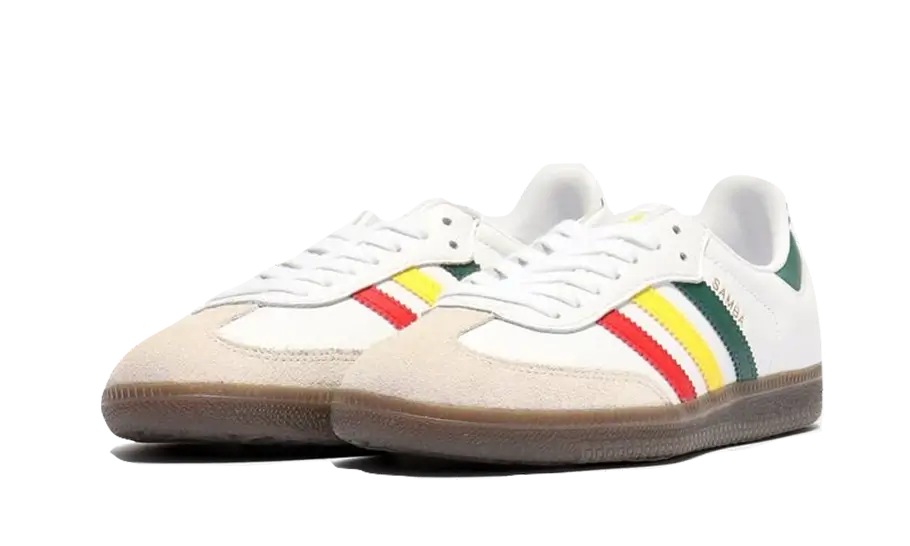 Adidas Samba OG White Rasta, Cloud White/Yellow/Collegiate Green (IH3118)