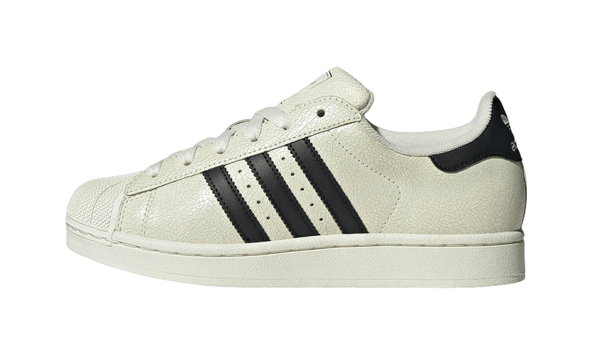 Adidas Superstar II Off White Black Cracked Leather