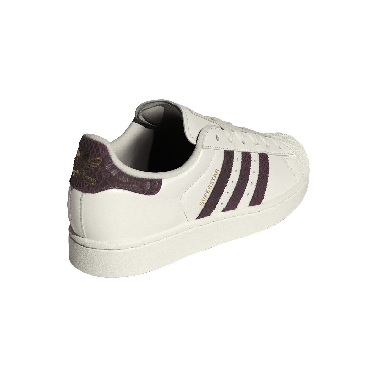 Adidas Superstar II Off White Maroon Snakeskin
