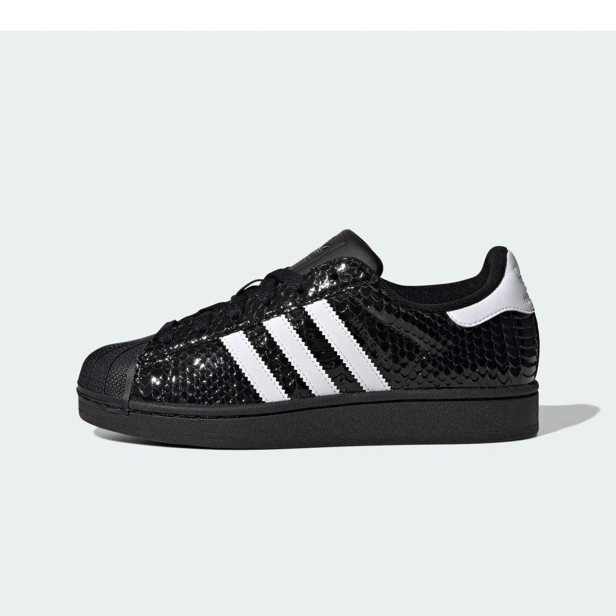 Adidas Superstar II Patent Snakeskin Black White