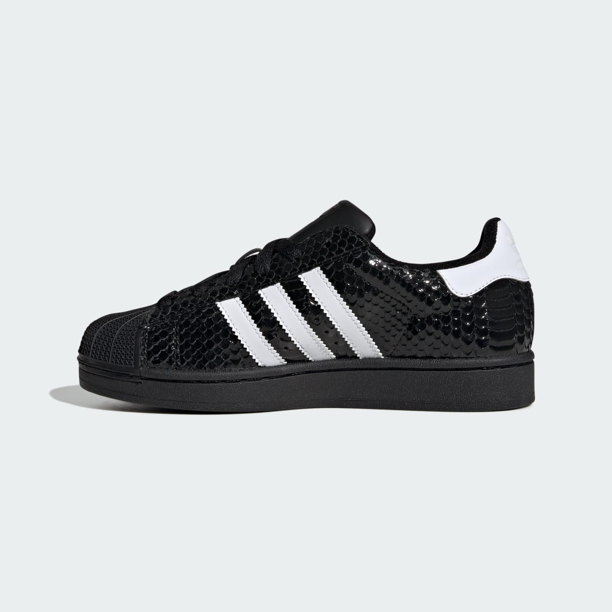 Adidas Superstar II Patent Snakeskin Black White