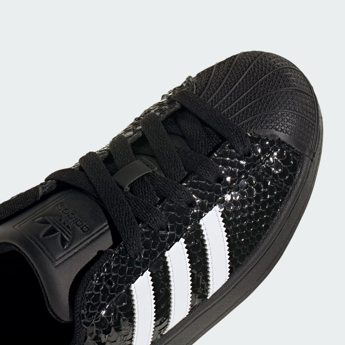 Adidas Superstar II Patent Snakeskin Black White