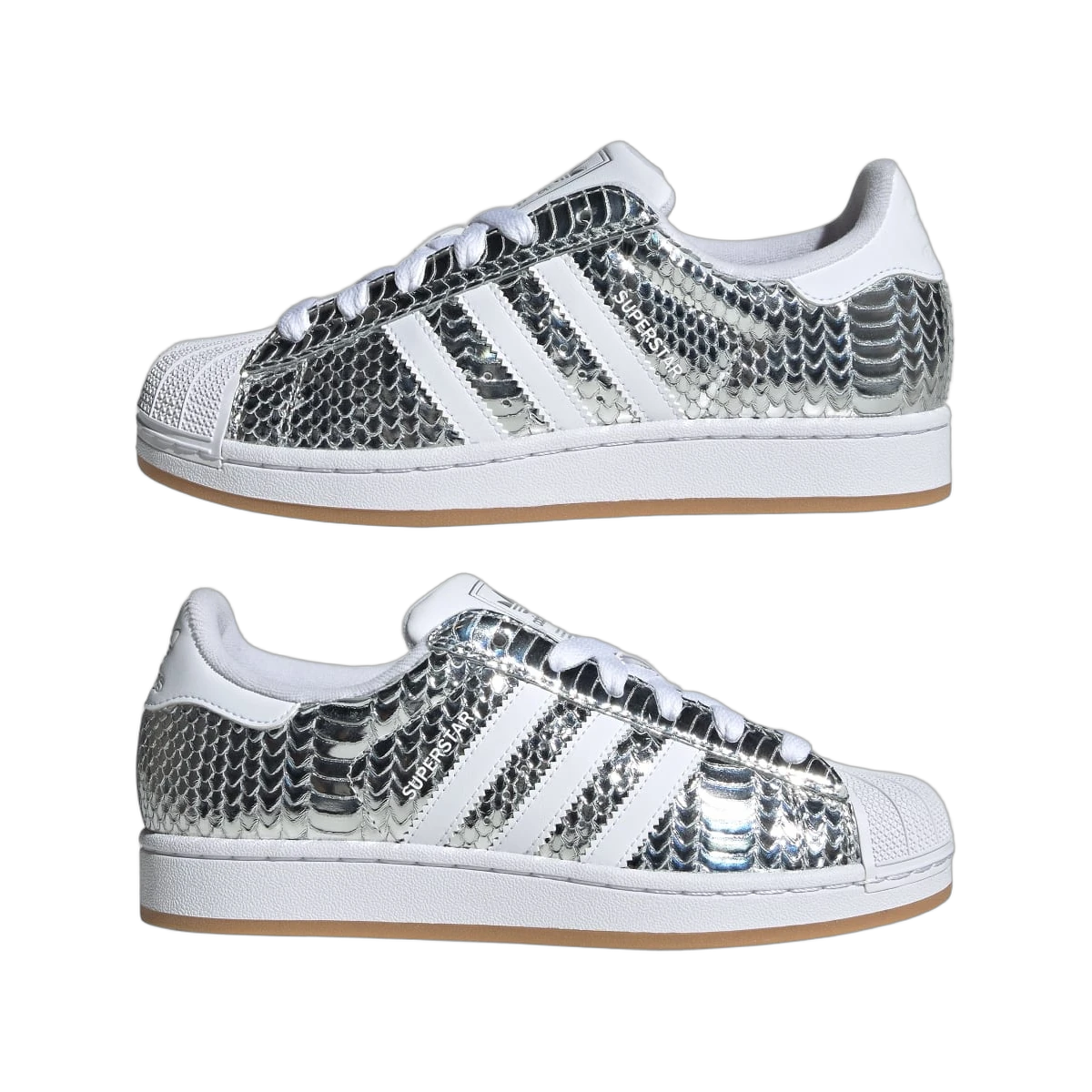 Adidas Superstar II Patent Snakeskin Silver Metallic