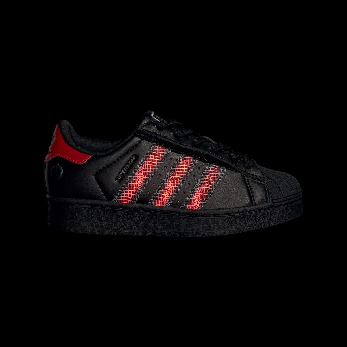 Adidas Superstar LED Lights Comfort Closure Core Black Red (PS)