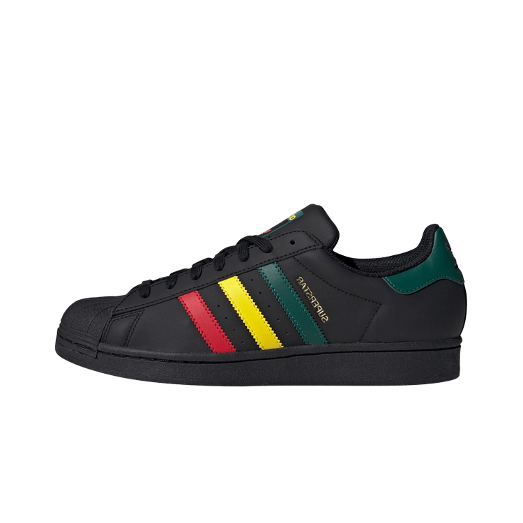 Adidas Superstar Rasta Black, Core Black/Yellow/Collegiate Green (IH3121)