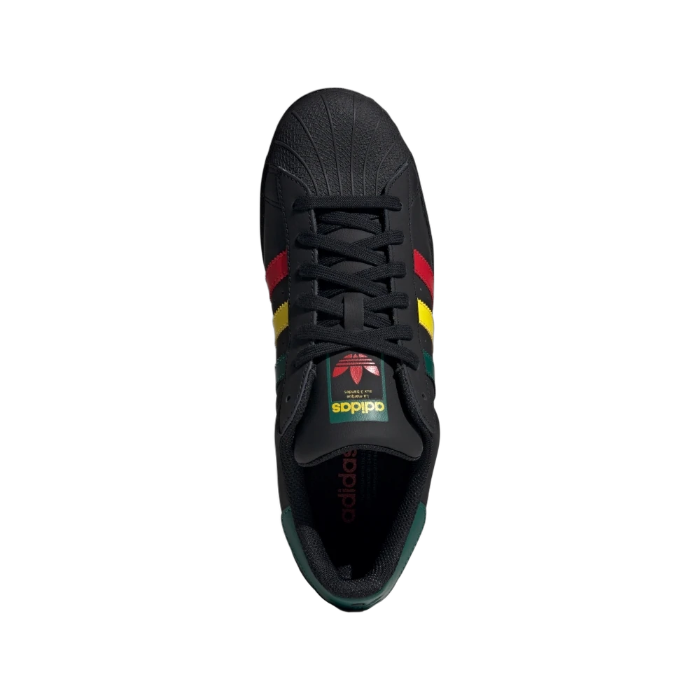 Adidas Superstar Rasta Black, Core Black/Yellow/Collegiate Green (IH3121)