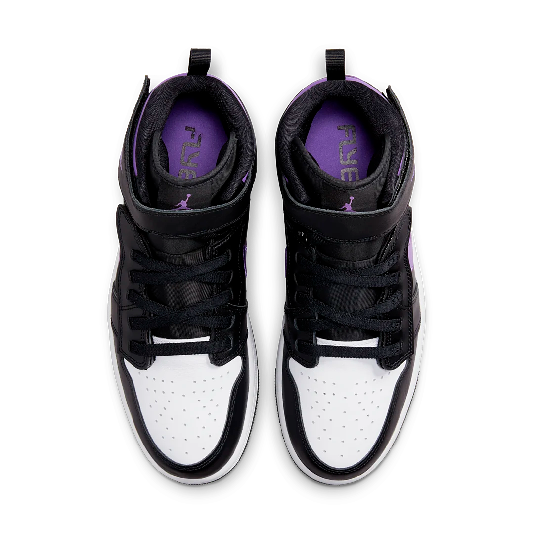 Air Jordan 1 High FlyEase Black Bright Violet, Black/Bright Violet/White (CQ3835-051)