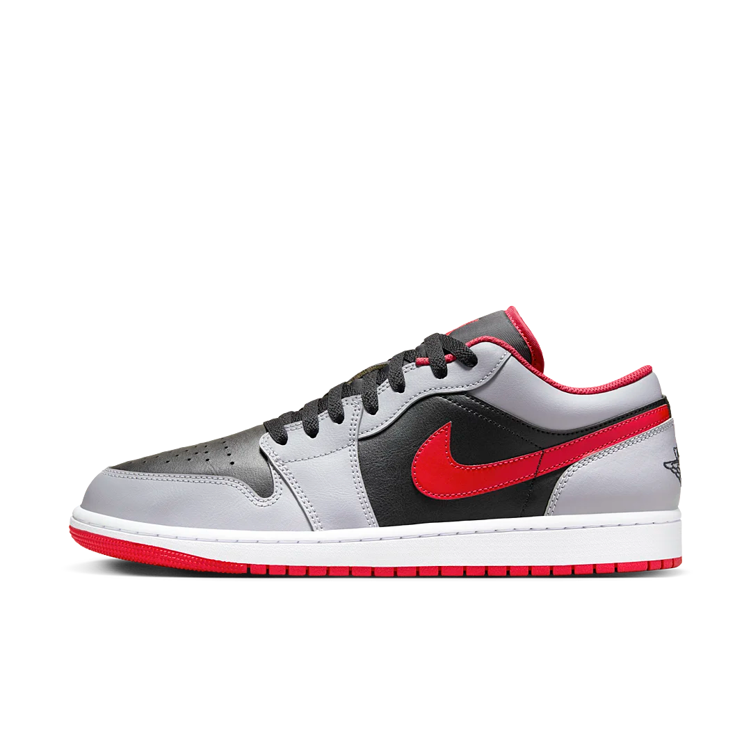 Air Jordan 1 Low Black Light Smoke Grey Gym Red, Black/Light Smoke Grey/Gym Red (553558-060)