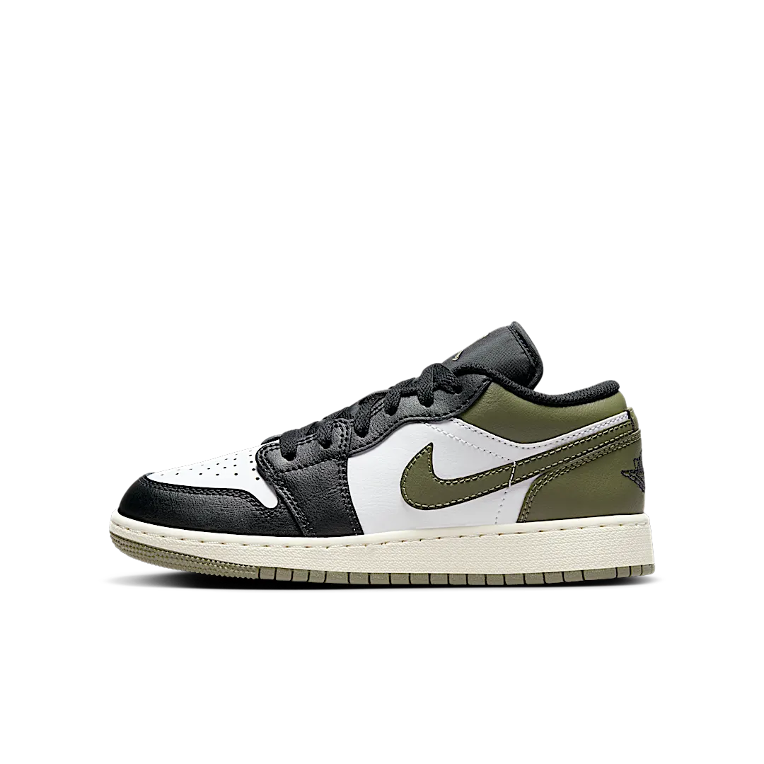 Air Jordan 1 Low Black Toe Medium Olive, Black/Medium Olive/White (553560-092)