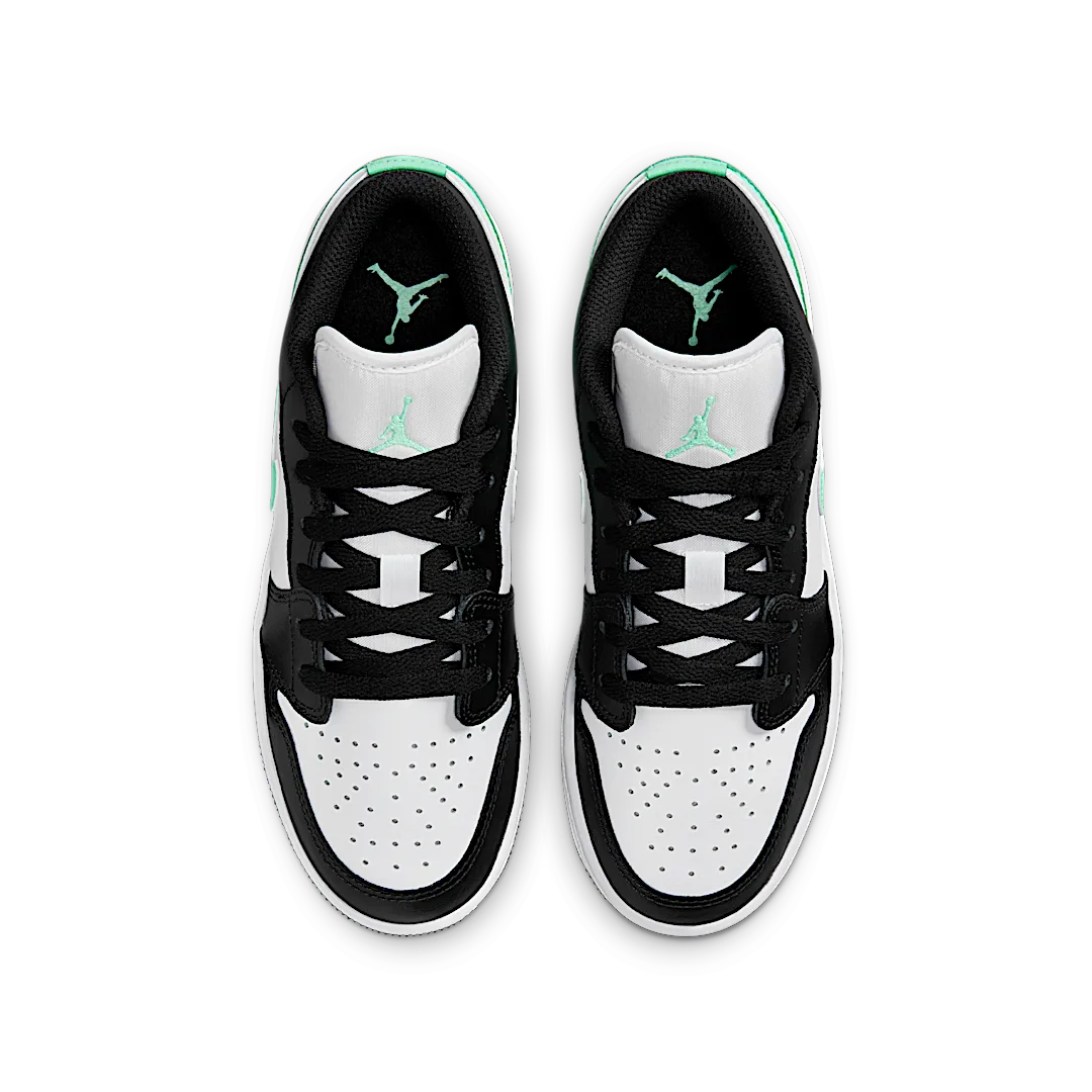 Air Jordan 1 Low Green Glow, White/Black-Green Glow (553560-131)