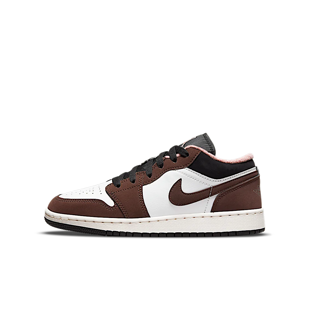 Air Jordan 1 Low Mocha, Light Chocolate/Crimson Bliss-Black-Sail (DM0589-200)