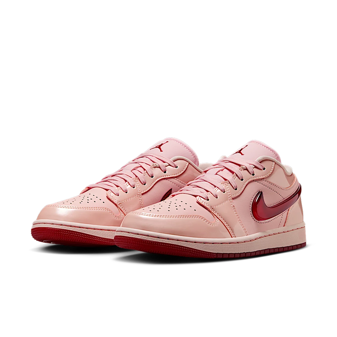 Air Jordan 1 Low Patent Valentine's Day, Washed Coral/Gym Red/Washed Coral (HF3174-600)