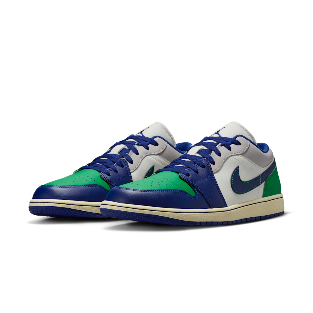 Air Jordan 1 Low Rare Air, Sail/Deep Royal Blue/Stadium Green/Neutral Grey/Muslin (553558-147)