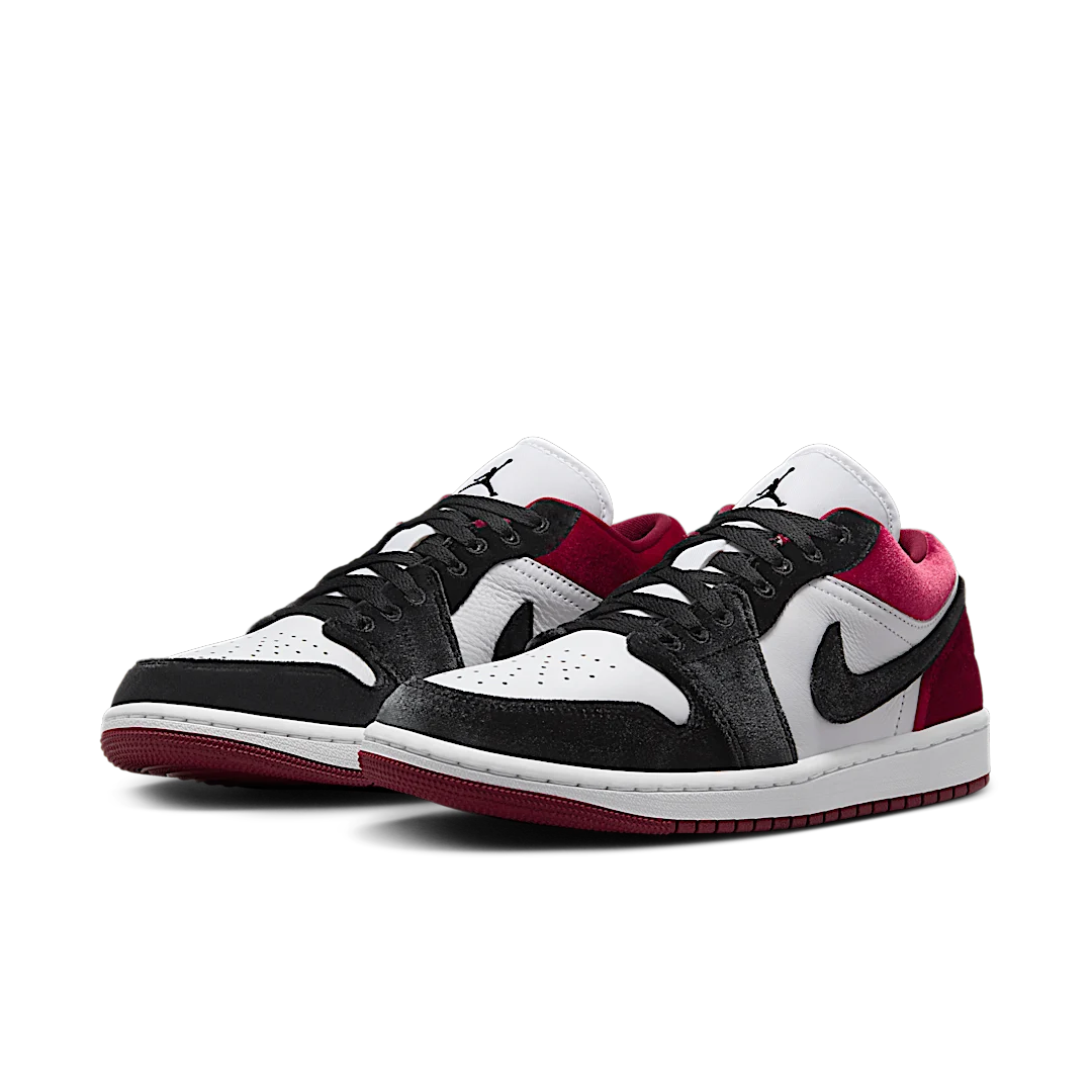 Air Jordan 1 Low SE Velvet Black Toe, Black/White/Team Red/Black (FZ3242-001)