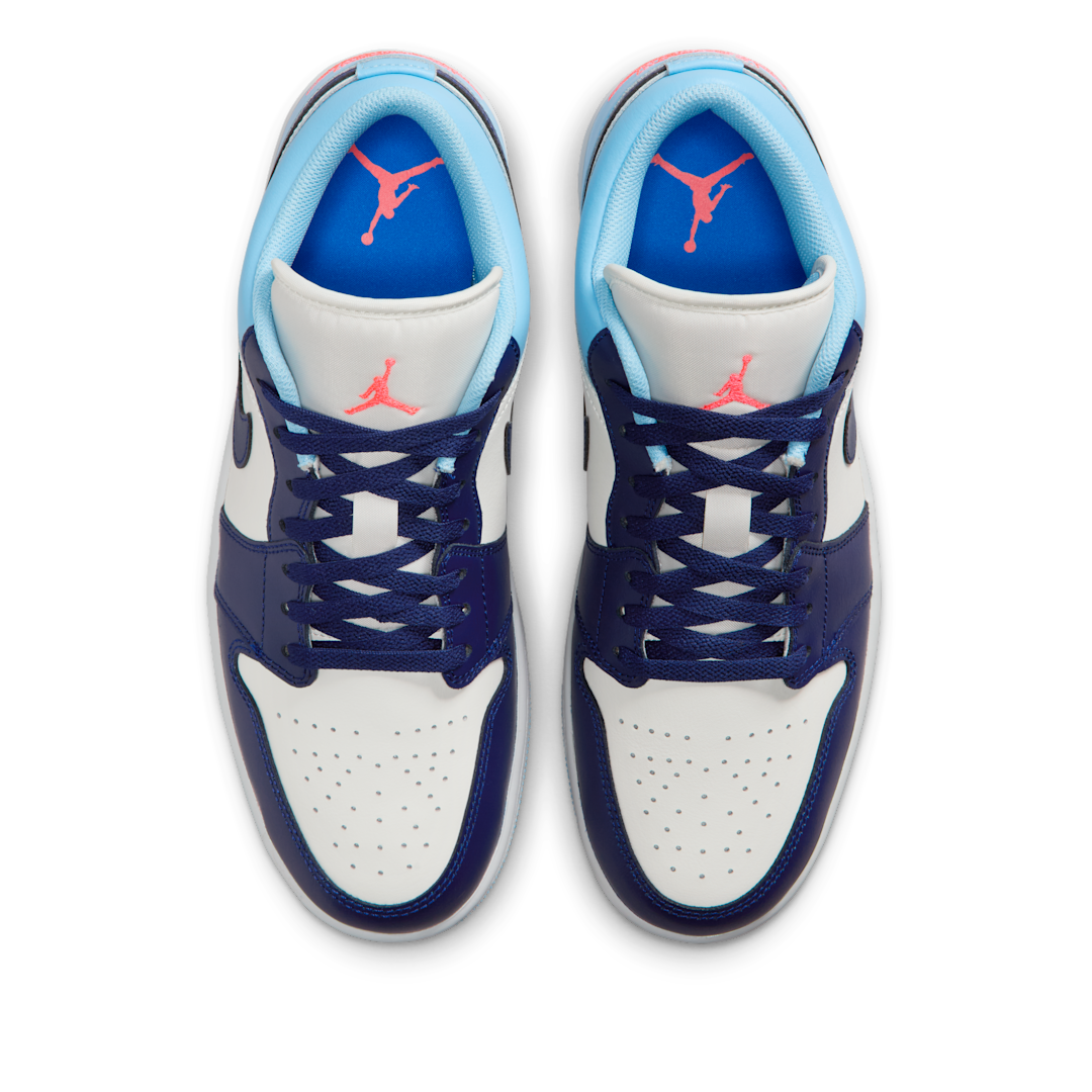 Air Jordan 1 Low Sail Blue Chill, Sail/Blue Chill/Hot Lava/Blue Void (553558-149)
