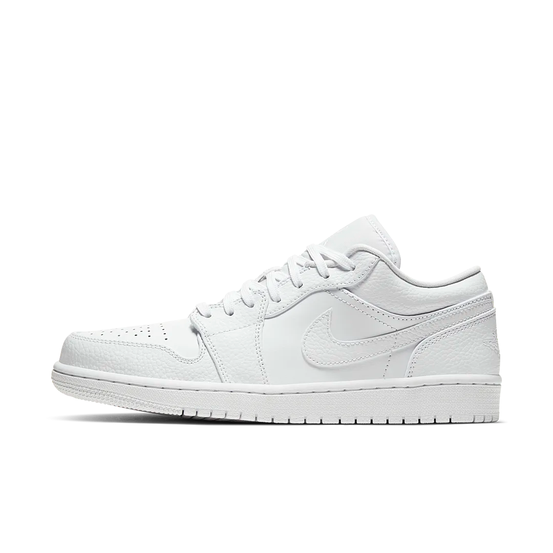 Air Jordan 1 Low Triple White Tumbled Leather, White/White/White (553558-130)