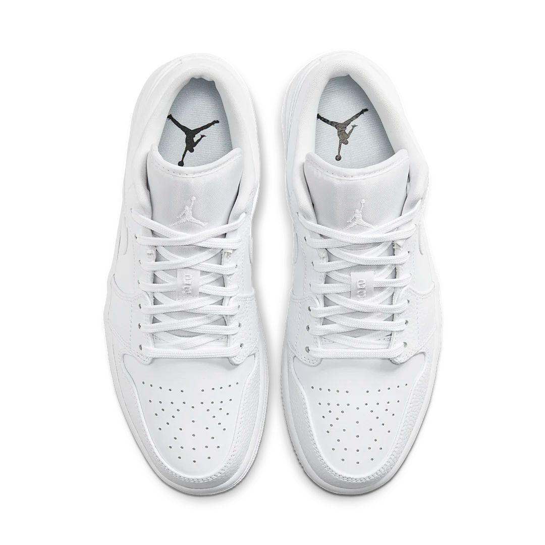 Air Jordan 1 Low Triple White Tumbled Leather, White/White/White (553558-130)