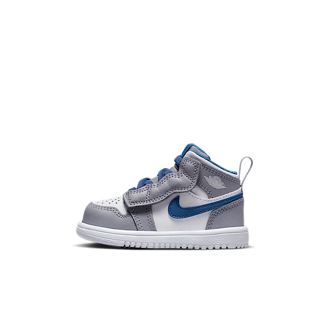 Air Jordan 1 Mid Alt Cement Grey True Blue (TD), Cement Grey/White-True Blue (AR6352-014)