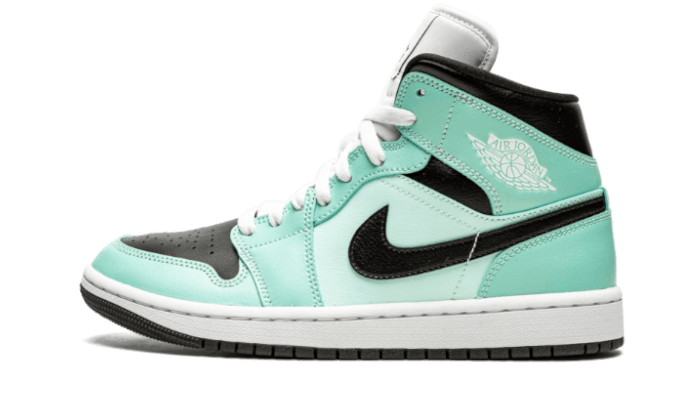 Air Jordan 1 Mid Aqua Blue Tint, Light Dew/Black-Teal Tint-White (BQ6472-300)