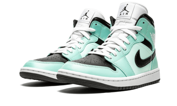 Air Jordan 1 Mid Aqua Blue Tint, Light Dew/Black-Teal Tint-White (BQ6472-300)