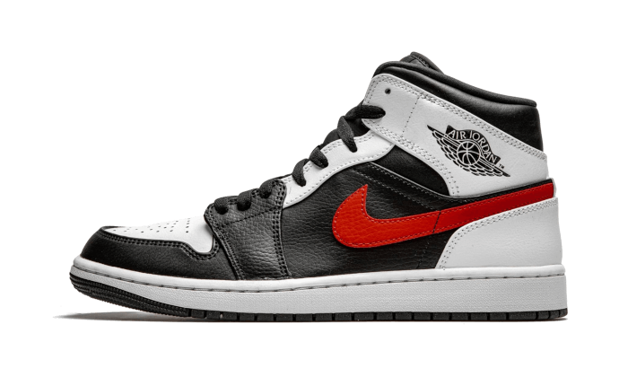 Air Jordan 1 Mid Black Chile Red White, Black/Chile Red-White (554724-075)